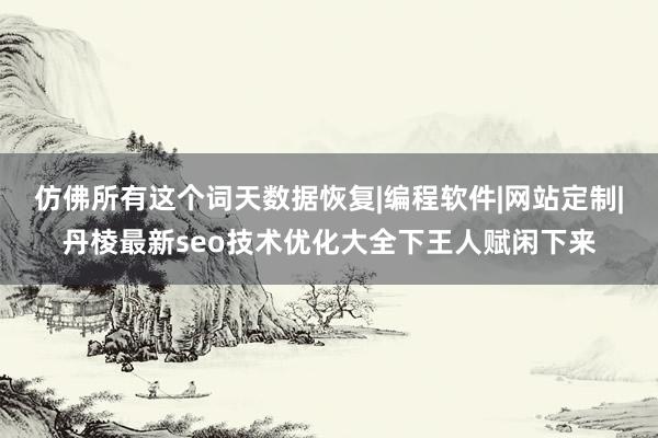 仿佛所有这个词天数据恢复|编程软件|网站定制|丹棱最新seo技术优化大全下王人赋闲下来