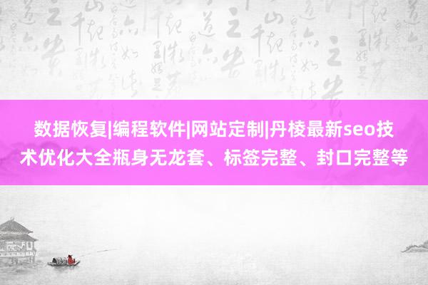 数据恢复|编程软件|网站定制|丹棱最新seo技术优化大全瓶身无龙套、标签完整、封口完整等